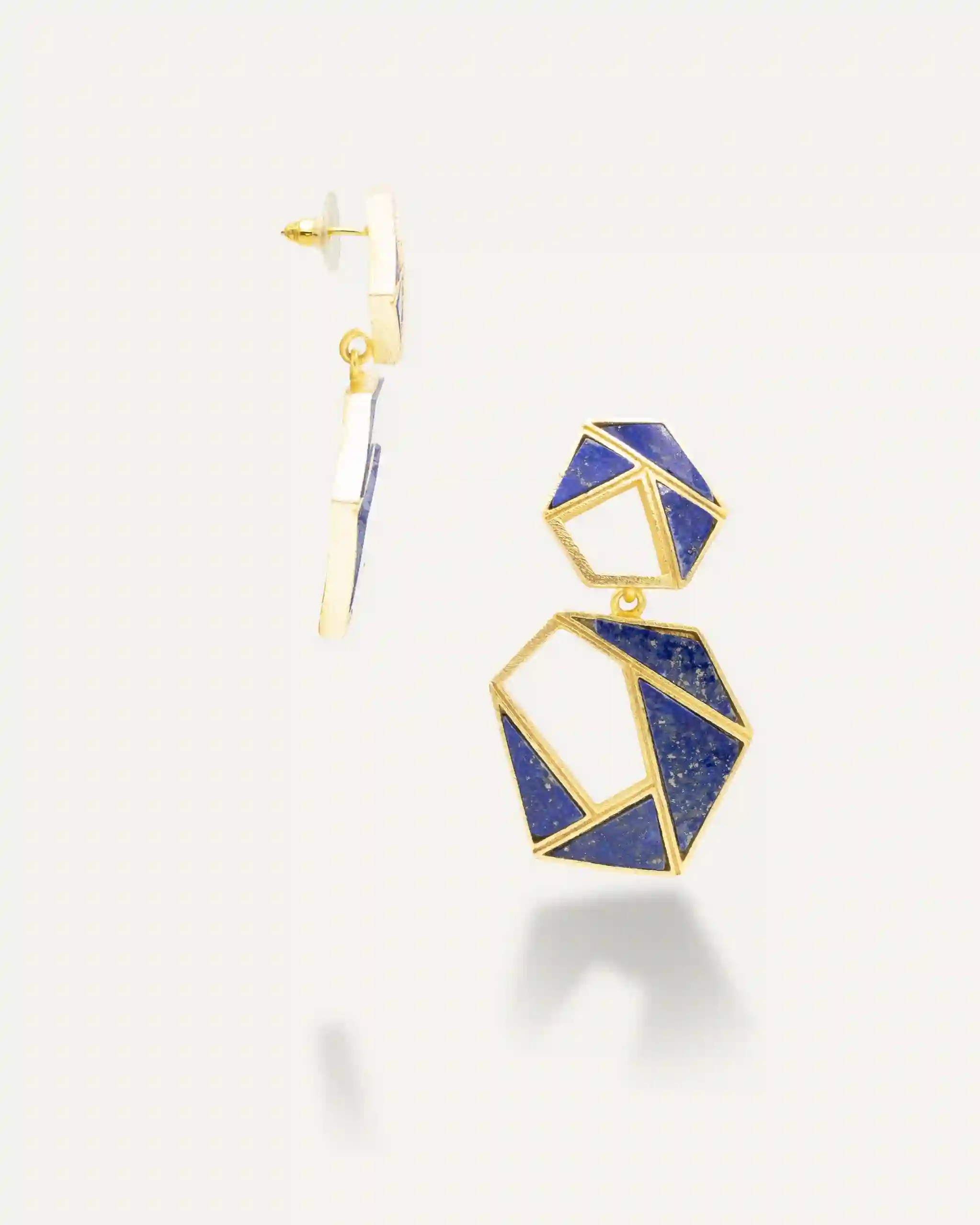 Pendientes Dorados Vivaan Lapislazuli