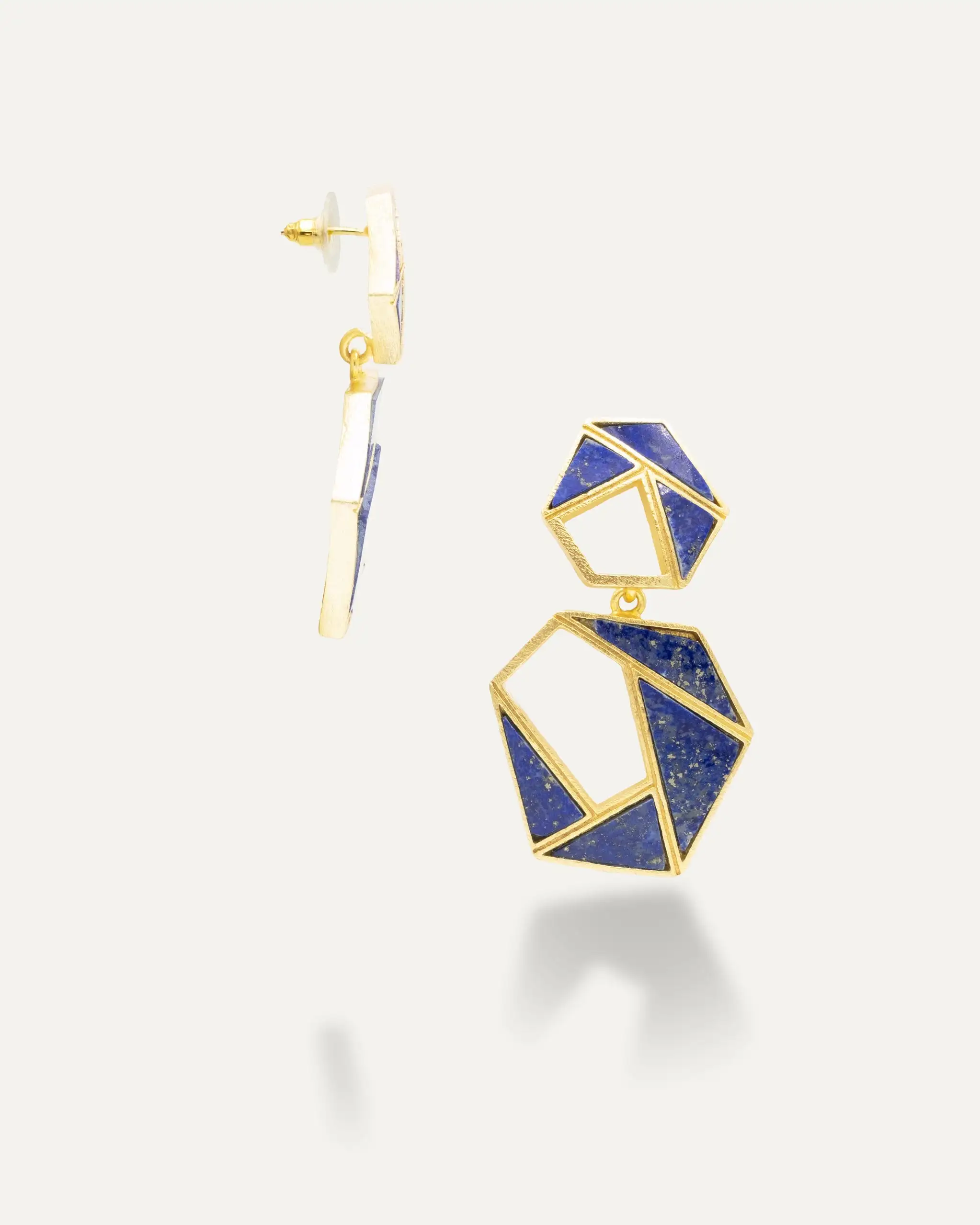 Pendientes Dorados Vivaan Lapislazuli