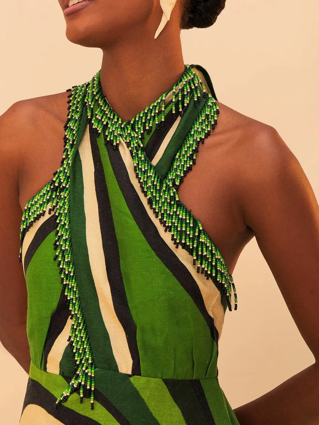 Vestido maxi de árbol tucan verde - Imagen 2