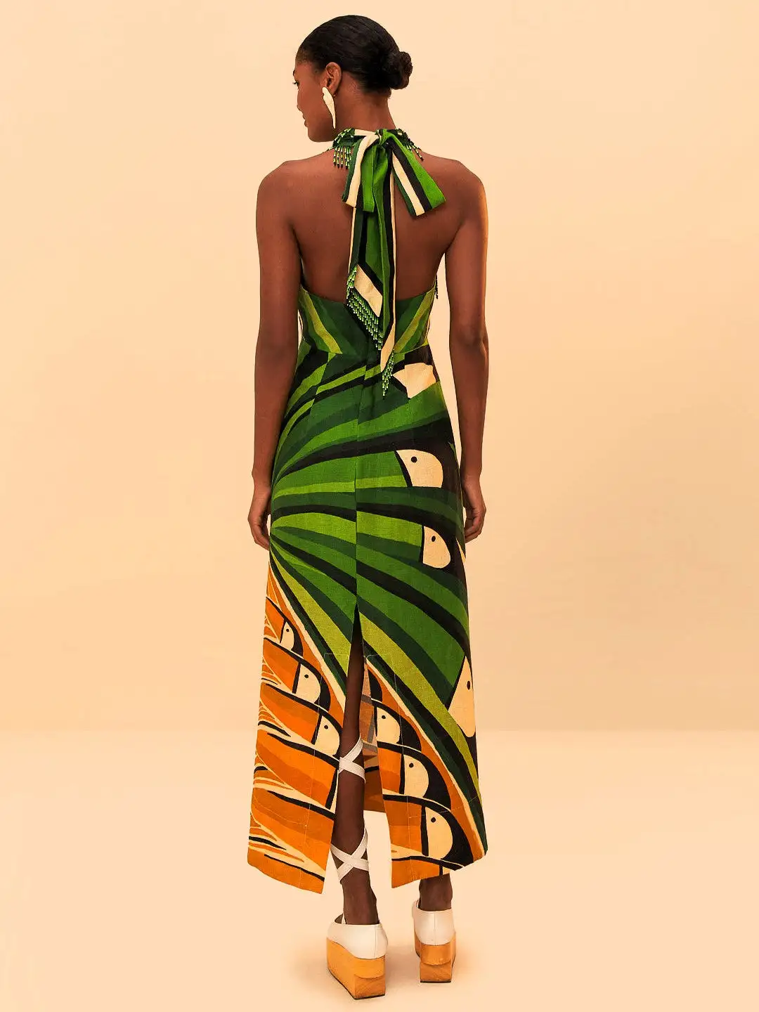 Vestido maxi de árbol tucan verde - Imagen 4