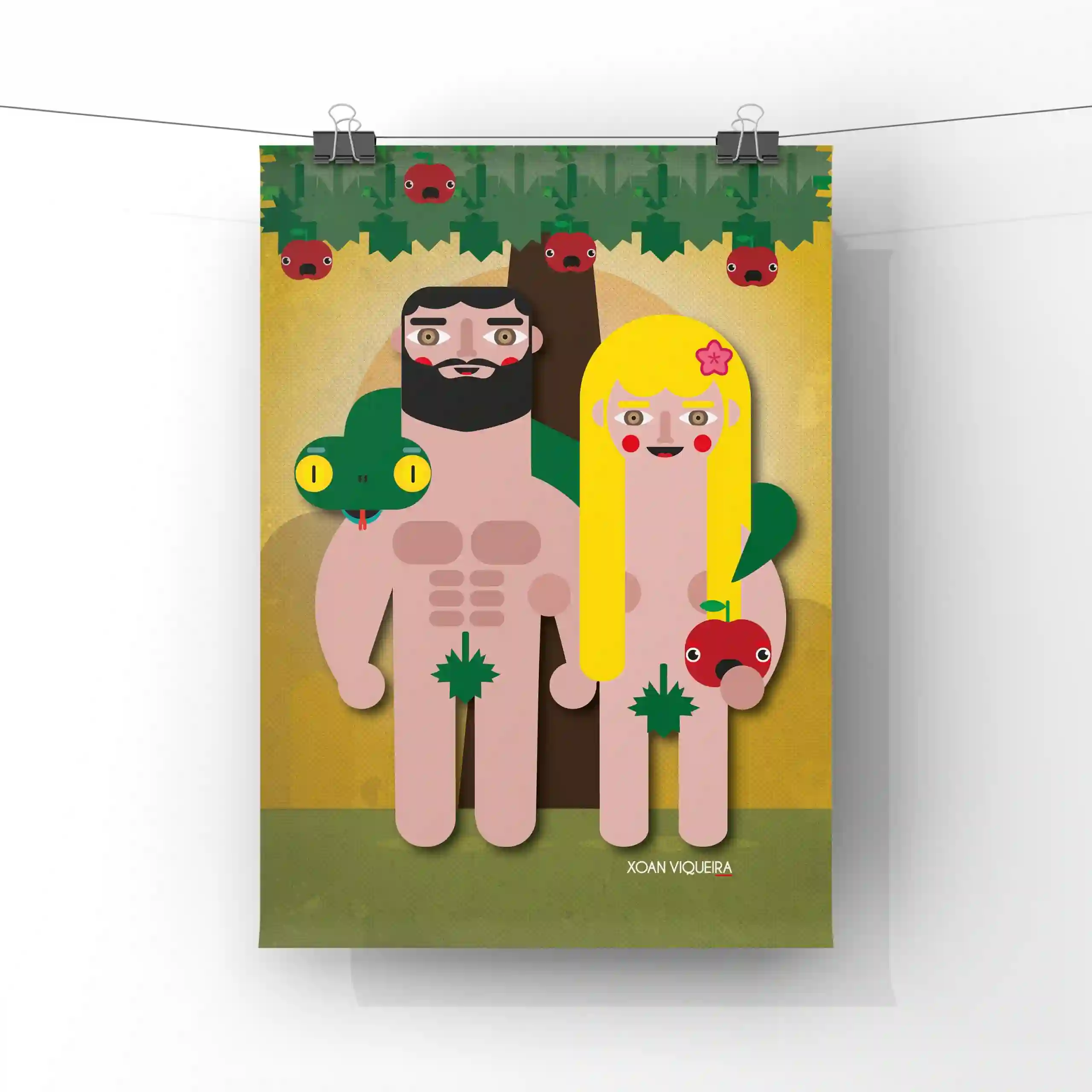Ilustración A4 Adán y Eva