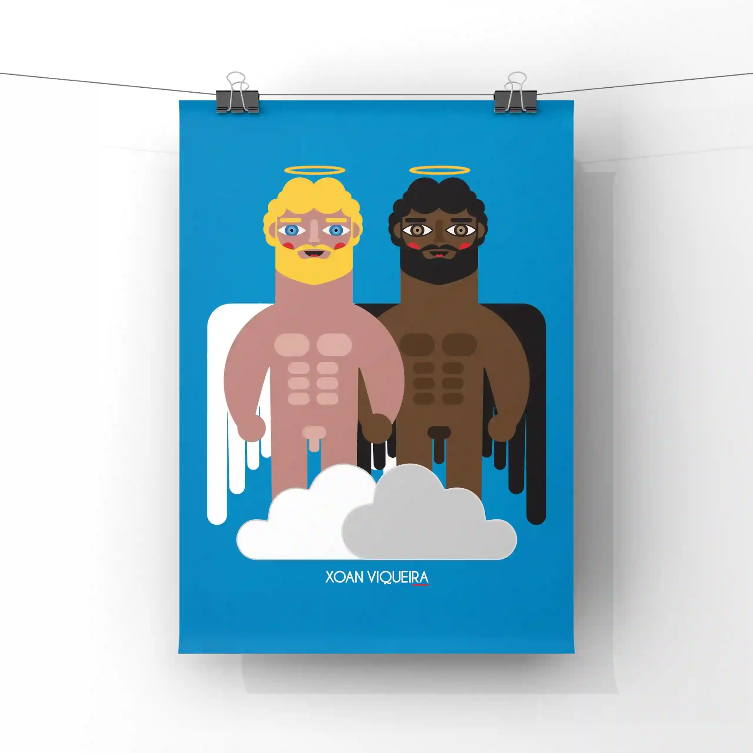 Ilustración A4 Ángel blanco y ángel negro