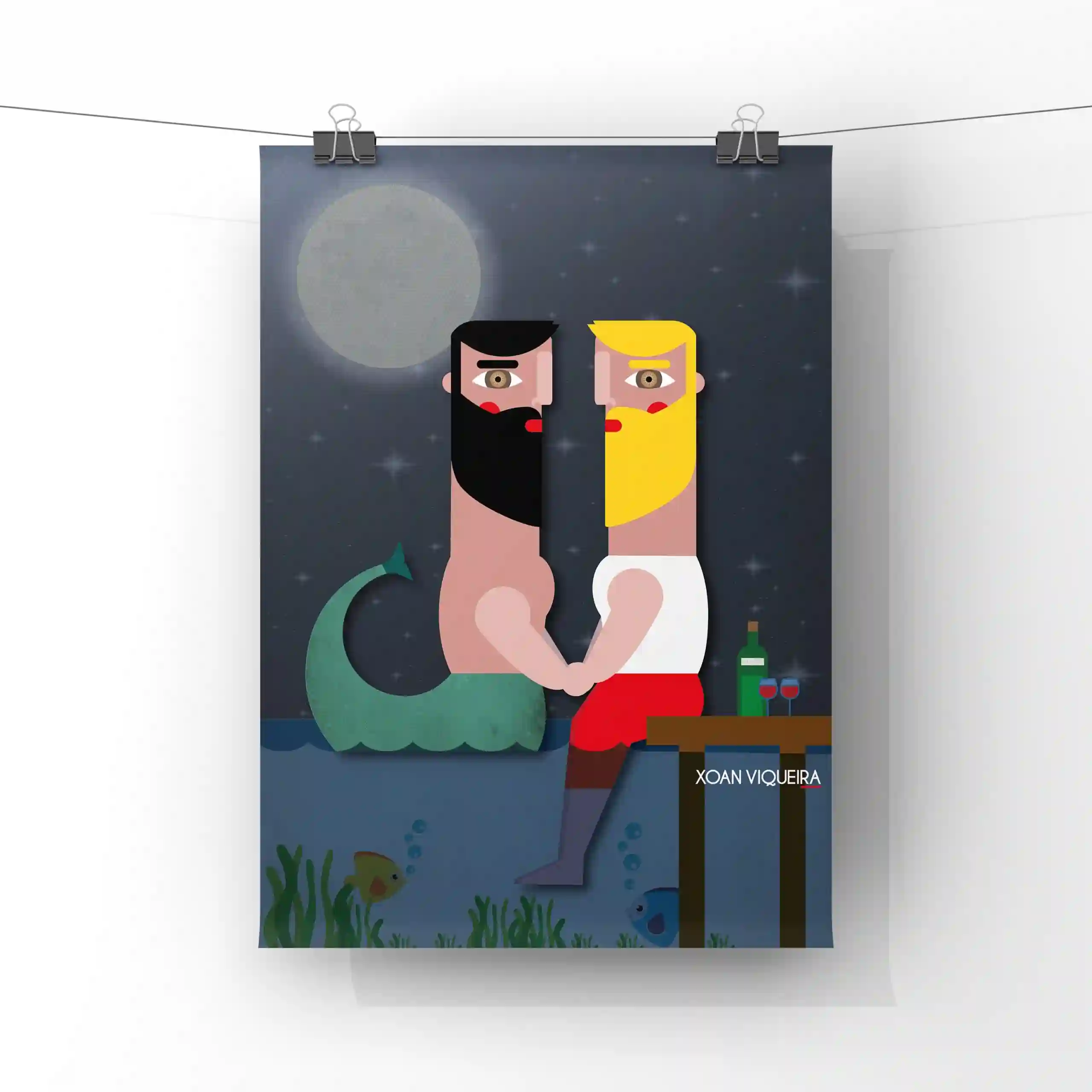 Illustration A4 Sireno and sailor at the dock