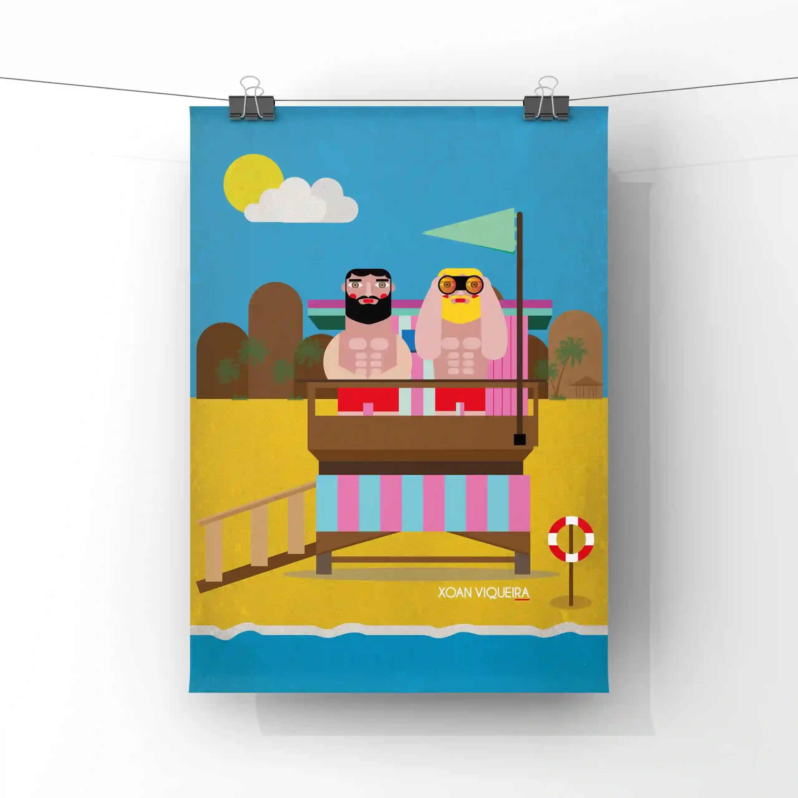 Ilustración A4 Vigilantes de la playa