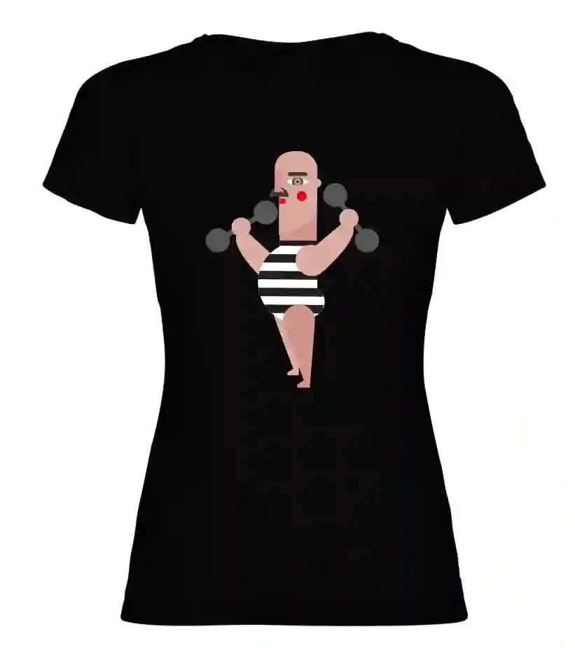 Camiseta negra chica forzudo