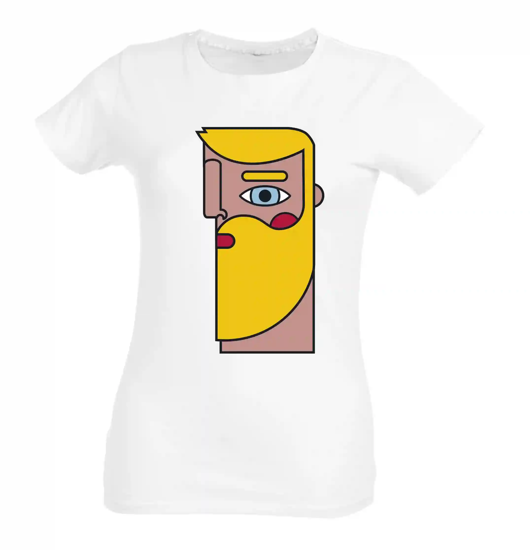 Camiseta blanca chica barbudo