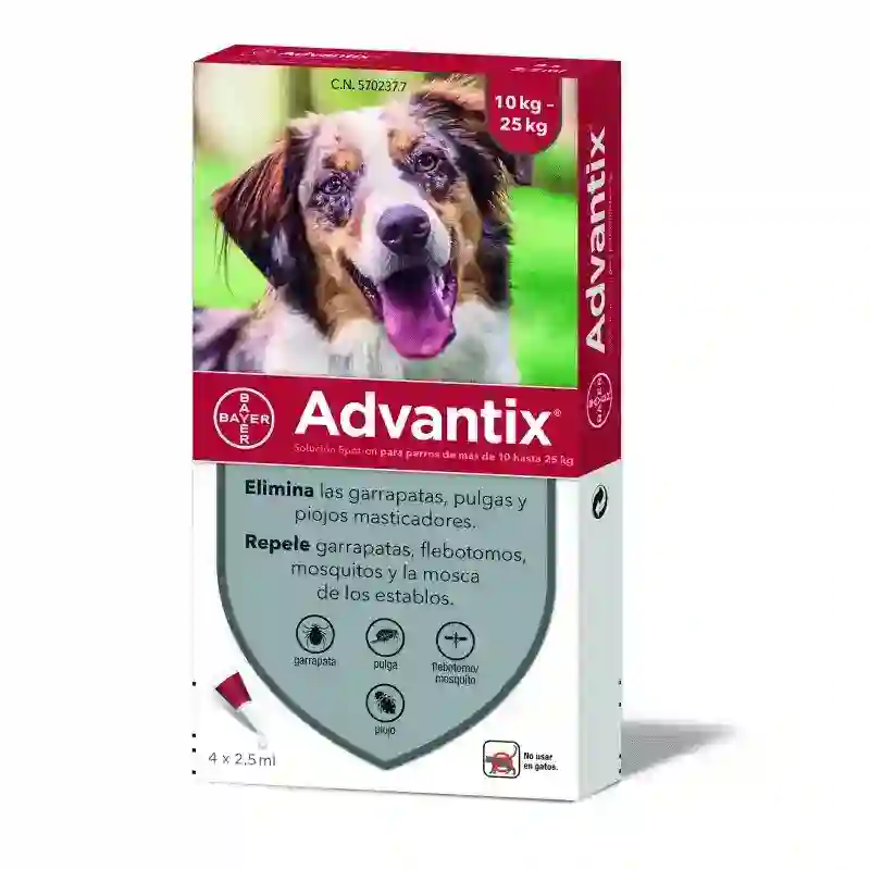 ADVANTIX PERRO 10-25 KG. (4P) 2,5 ML.