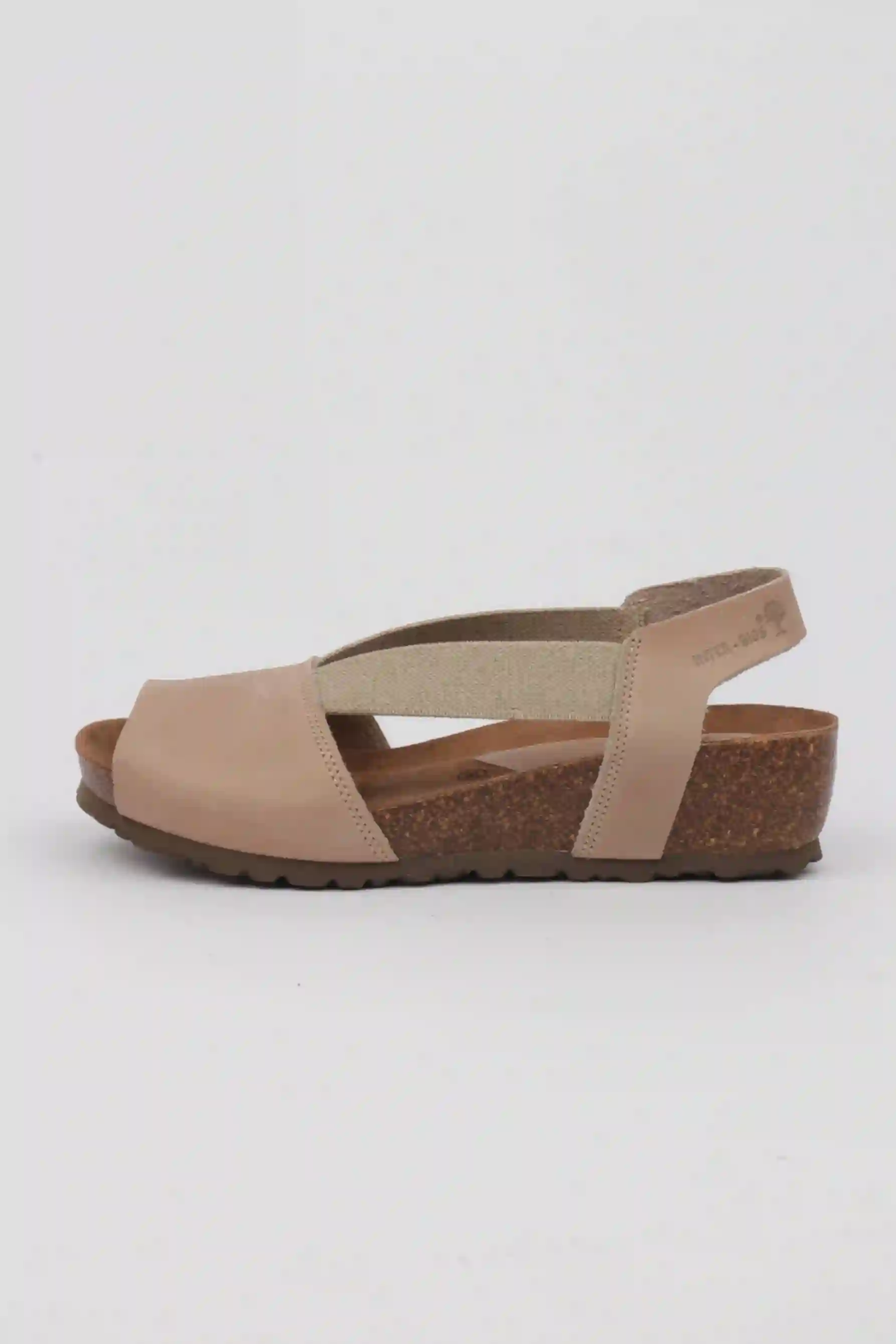 Sandalias cuña Interbios beige detalle elásticos