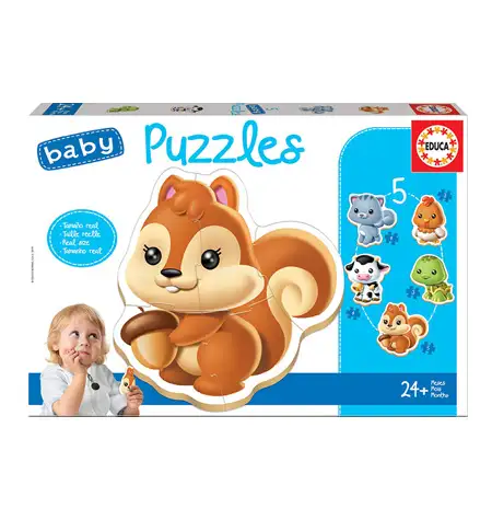 Puzzle 3, 3, 4, 4, 5 Baby - Animals - Educa