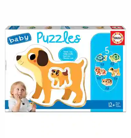Puzzle 2, 2, 3, 3, 4 BABY - Mamás y Bebés - Educa