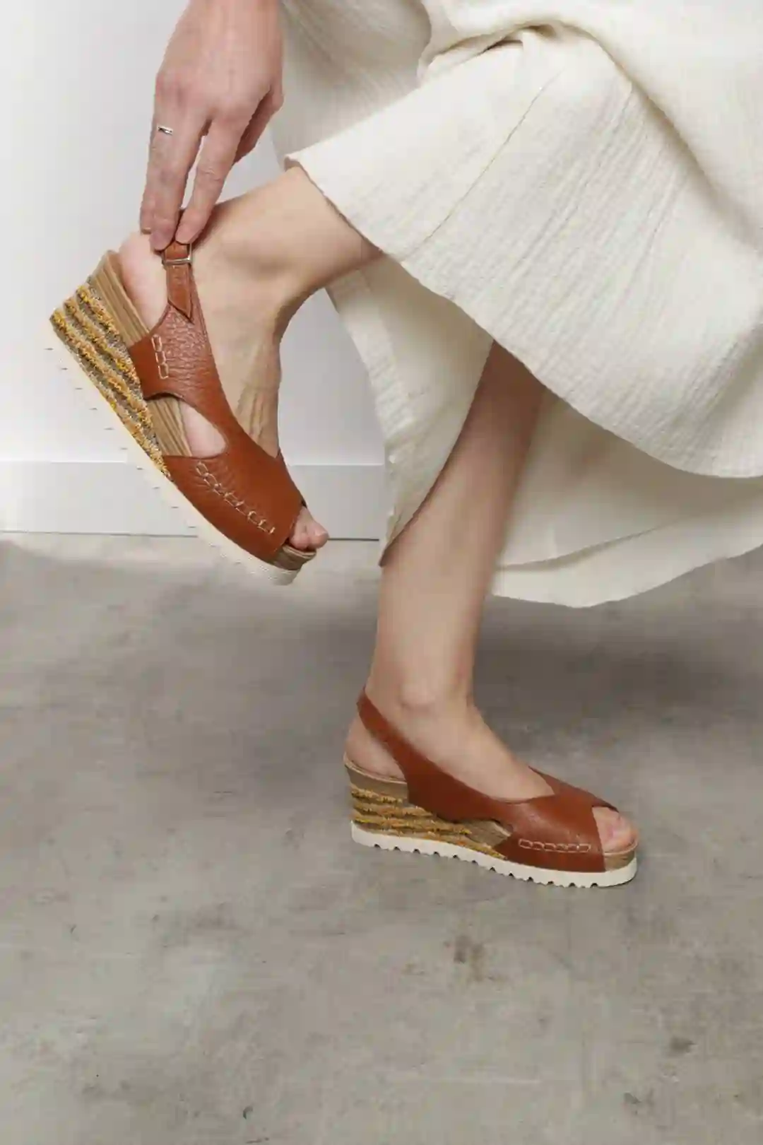 Sandalias cuña Marrones Plantillas confort