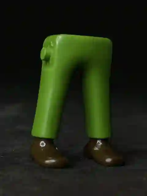 Legs_0560 Green pants leaf brown shoe
