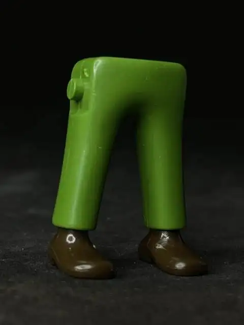 Legs_0560 Green pants leaf brown shoe