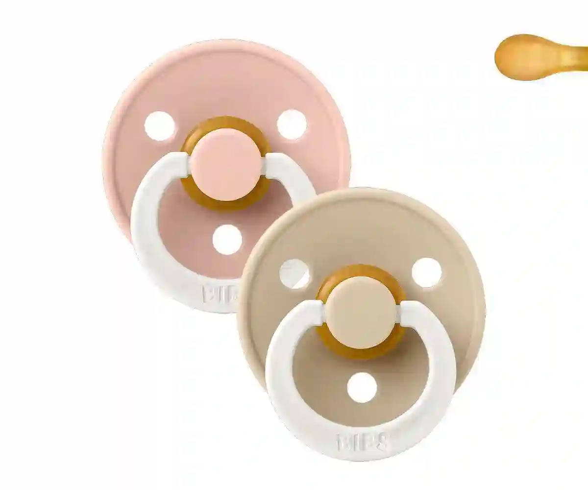 2 Night Chupetes Bibs Color Simetric Blush/Vanilla