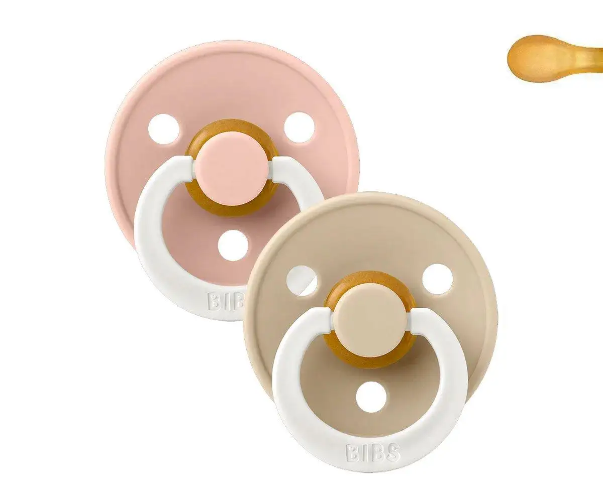 2 Night Chupetes Bibs Color Simetric Blush/Vanilla