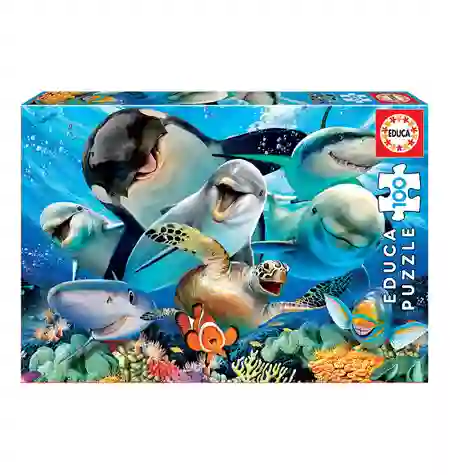 Puzzle 100 Selfie underwater - Educa