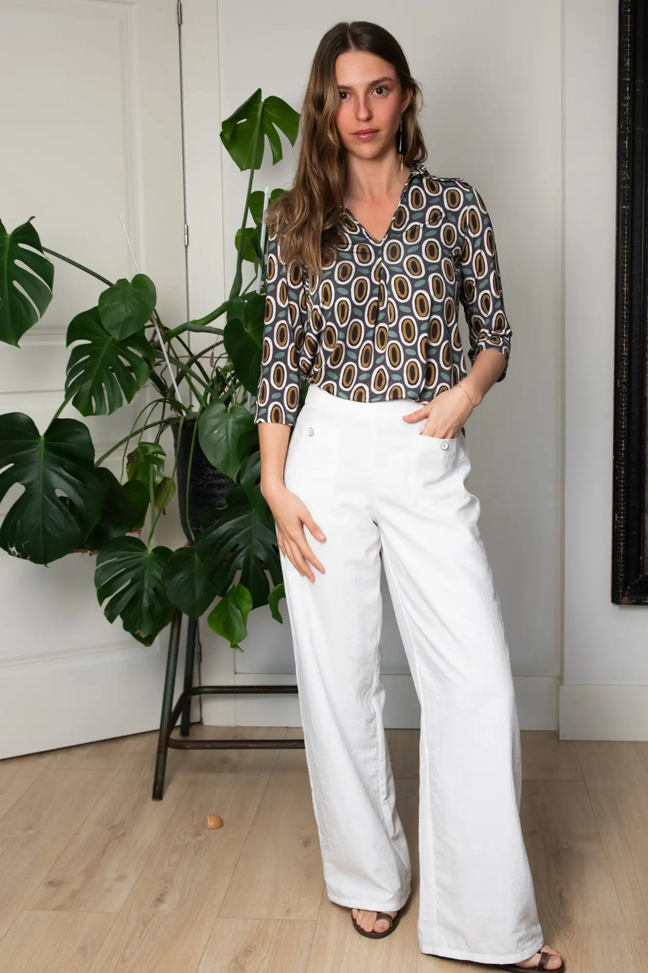 Pantalones capri blanco - Imagen 2
