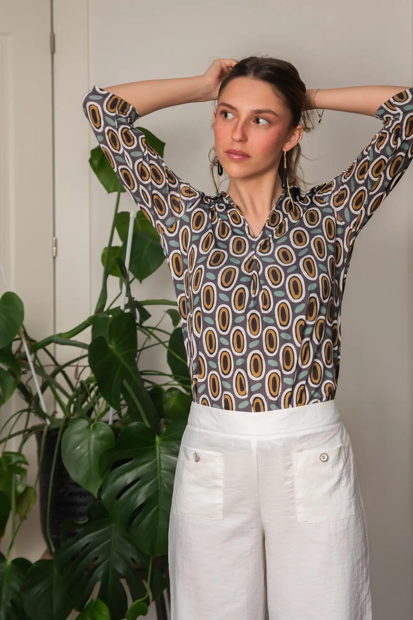 Pantalones capri blanco - Imagen 4