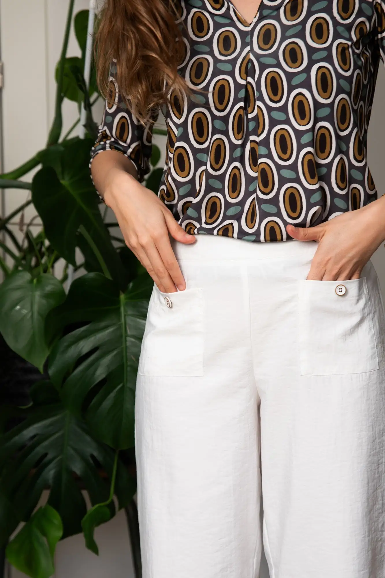 Pantalones capri blanco - Imagen 5
