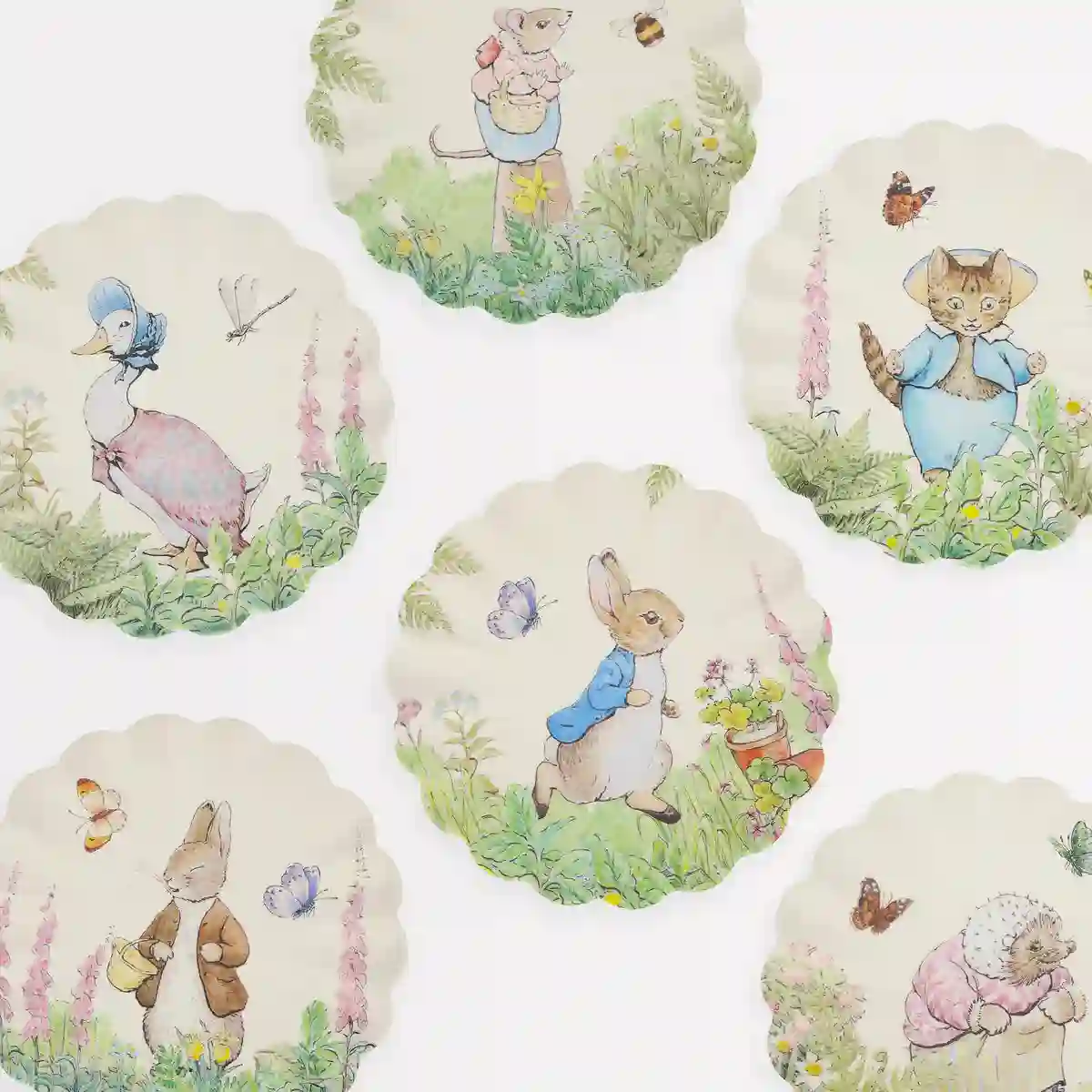 Set Platos Pequeños Peter Rabbit- Melamina Reutilizables