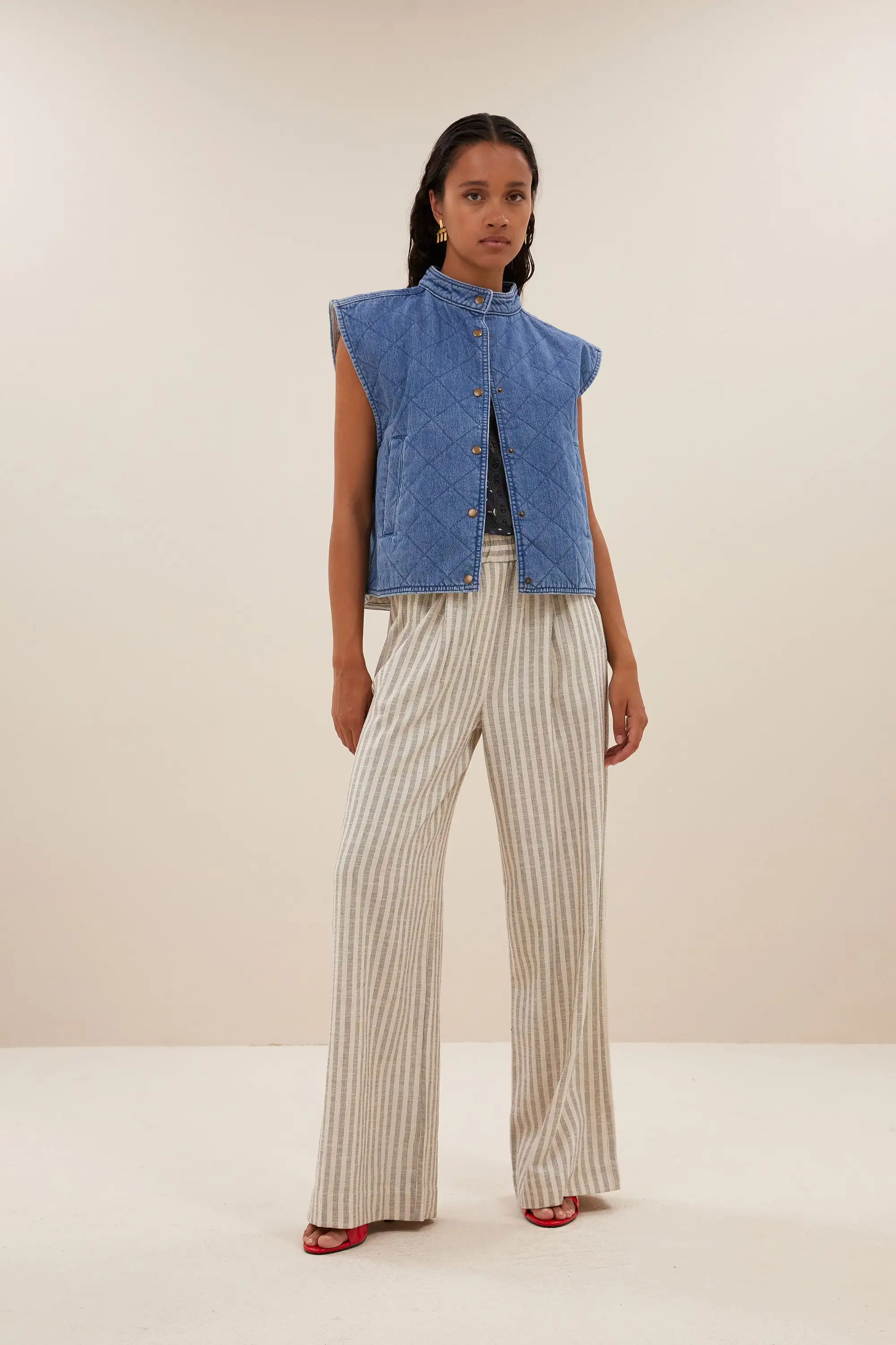 mave denim sleeveless jacket - Image 2