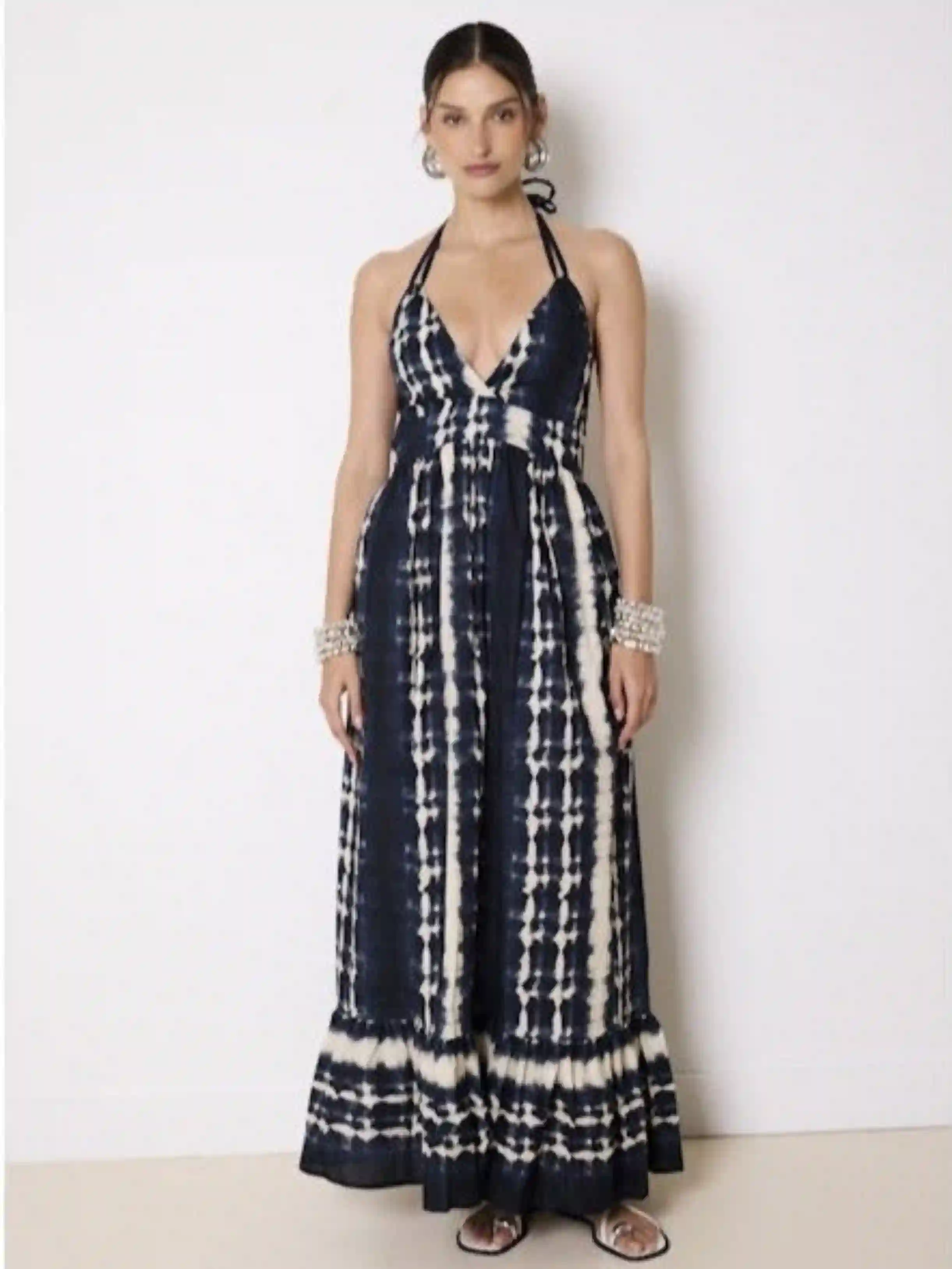 Vestido de algodón marino Shaleen Marine