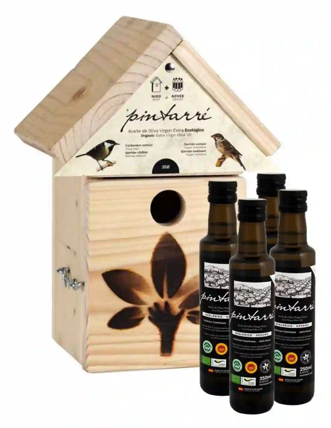 Pintarré Nido 35ø con 4 Botellas de vidrio 250 ml.