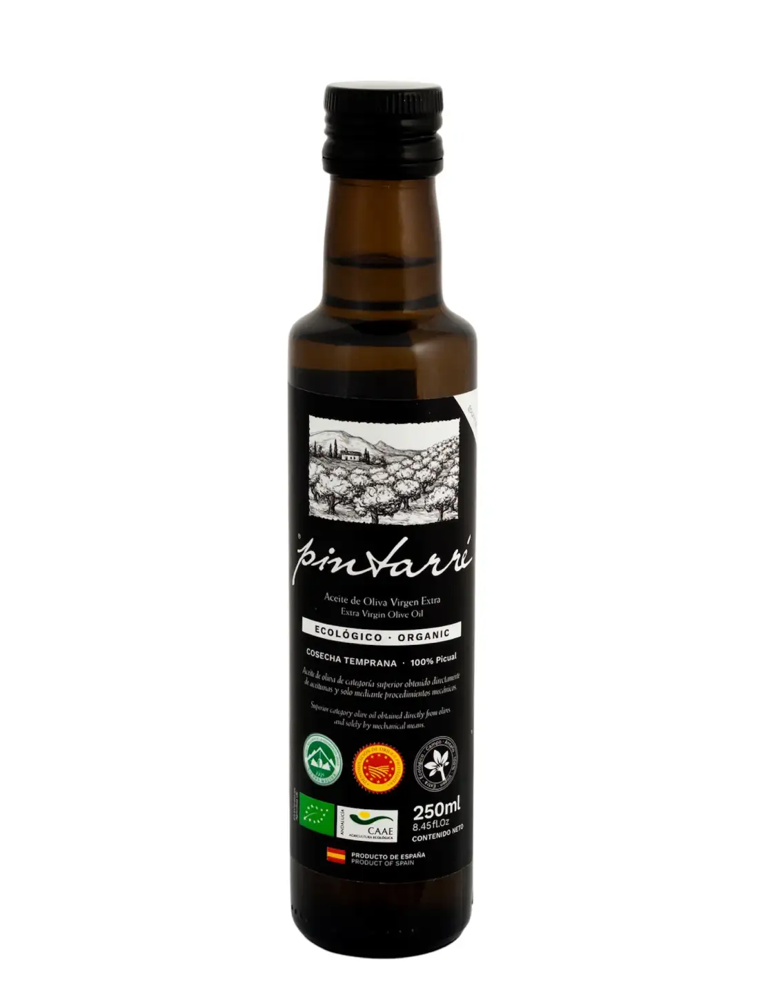 Pintarré Envero BIO Cosecha Temprana - Botella de vidrio 250 ml.