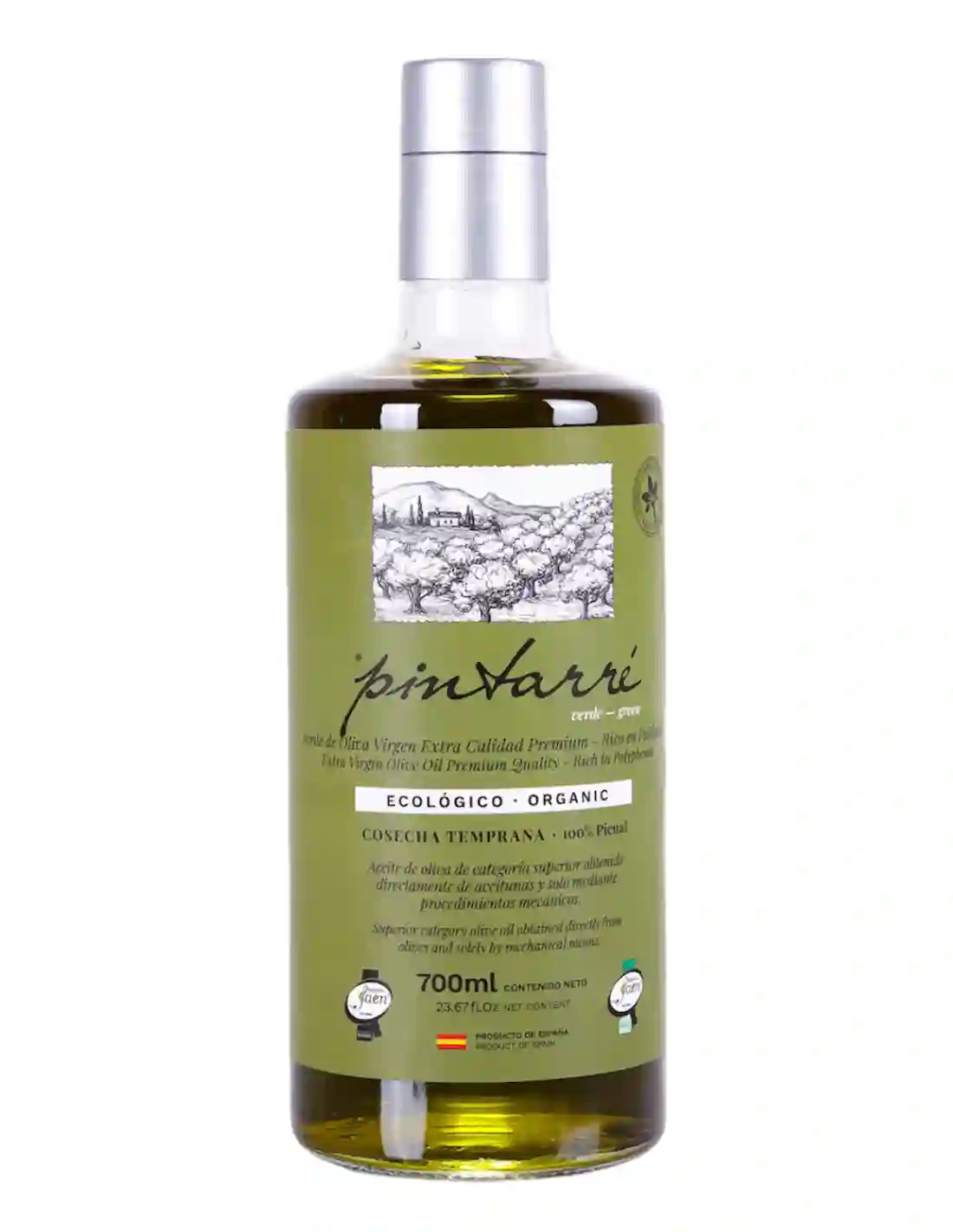 6x Pintarré Verde BIO Cosecha Temprana - Botella de vidrio 700 ml.