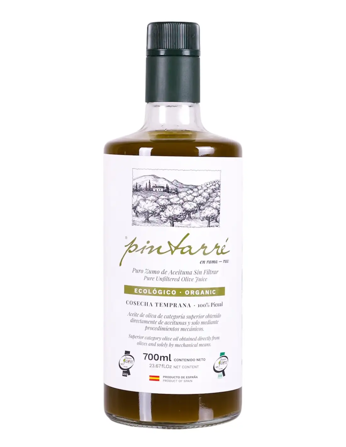Pintarré Sin Filtrar BIO Cosecha Temprana - Botella de vidrio 700 ml.