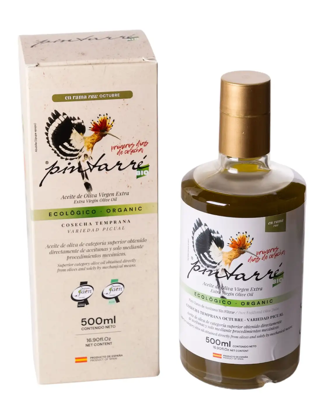 Pintarré Sin Filtrar BIO Cosecha Temprana - Estuche 500 ml.