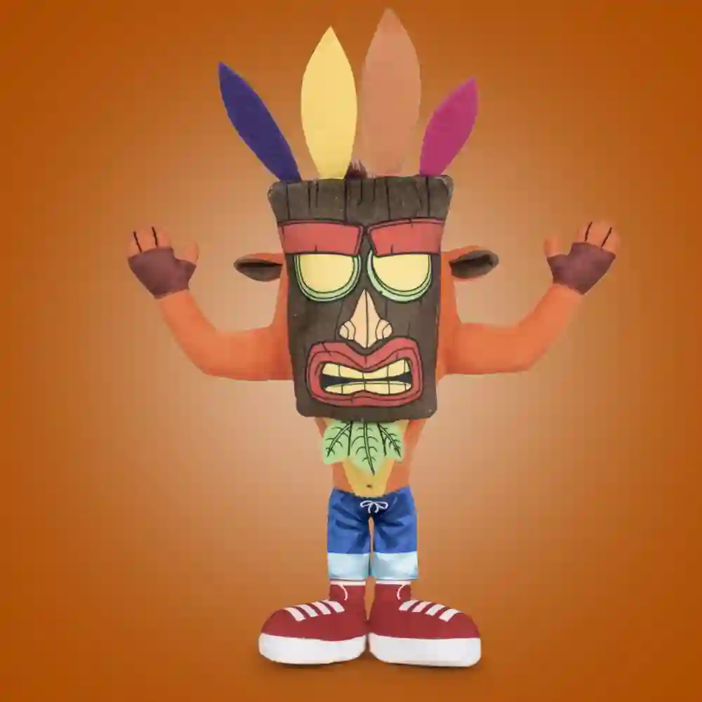 PELUCHE ACTIVISION CRASH BANDICOOT W/ AKU AKU MASK 35cm