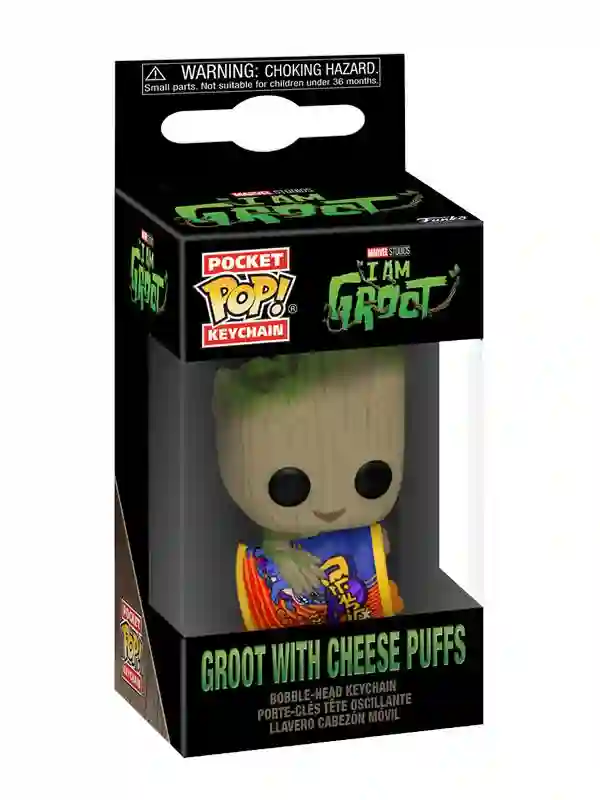 LLAVERO FUNKO MARVEL GROOT W/ CHEESE PUFFS