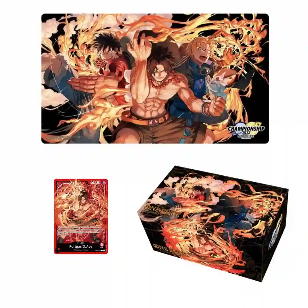 PLAYMAT AND CARD CASE ONE PIECE ACE/SABO/LUFFY