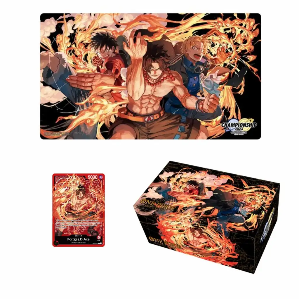 PLAYMAT AND CARD CASE ONE PIECE ACE/SABO/LUFFY