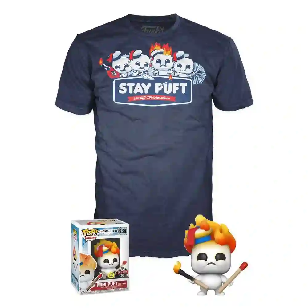 FUNKO POP & TEE SET GHOSTBUSTERS STAY PUFT GLOW IN THE DARK (T - XL)