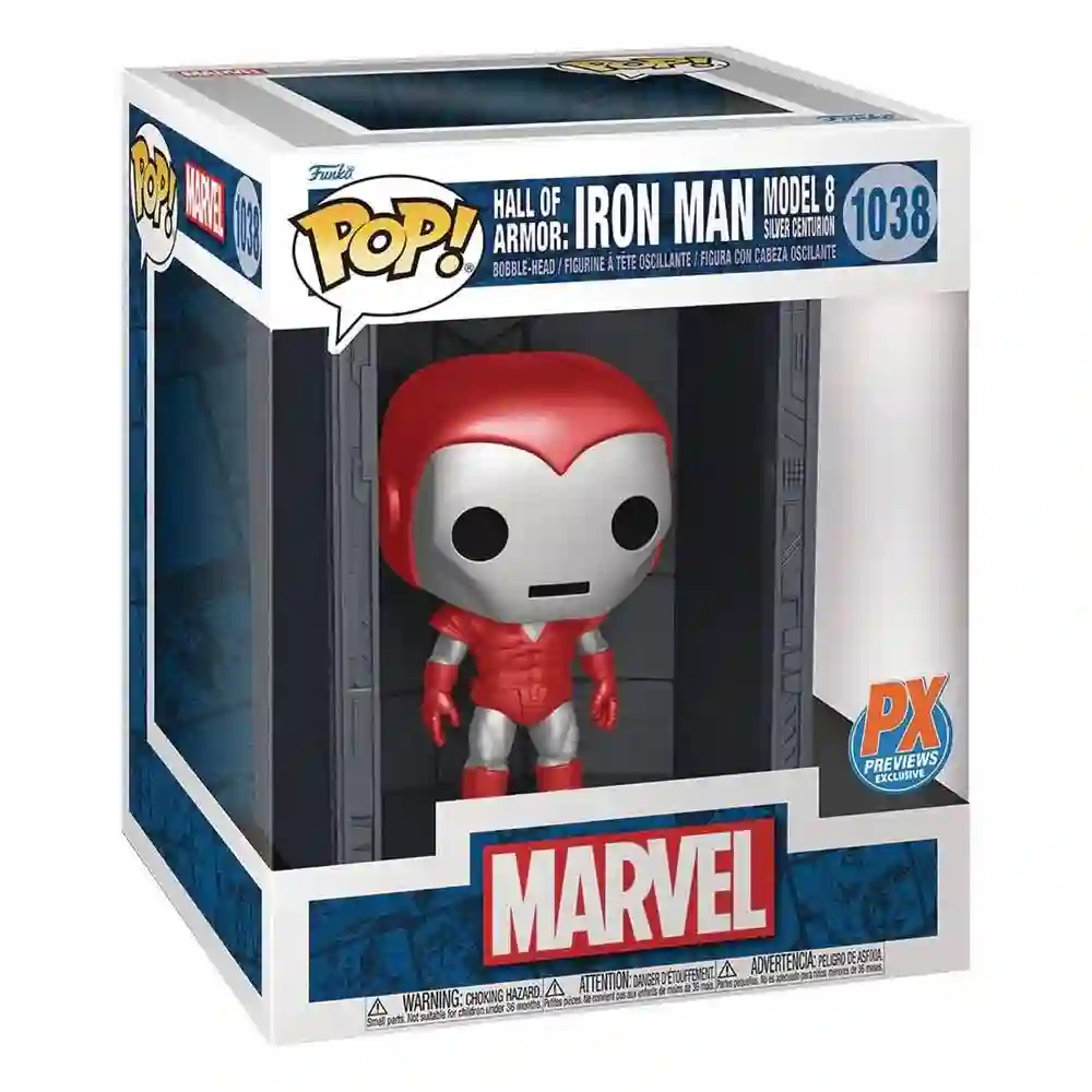FUNKO POP DELUXE MARVEL HALL OF ARMOR IRON MAN ARMOR 8 SILVER CENTURION PX EXCLUSIVE