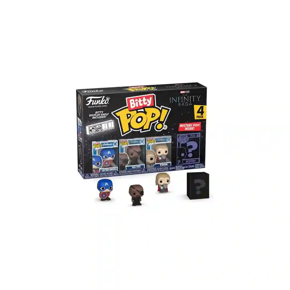 FUNKO BITTY POP MARVEL CAPTAIN AMERICA, NICK FURY, THOR + 1 MYSTERY
