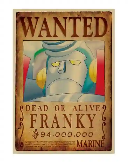 POSTER ONE PIECE WANTED FRANKY 52x38cm