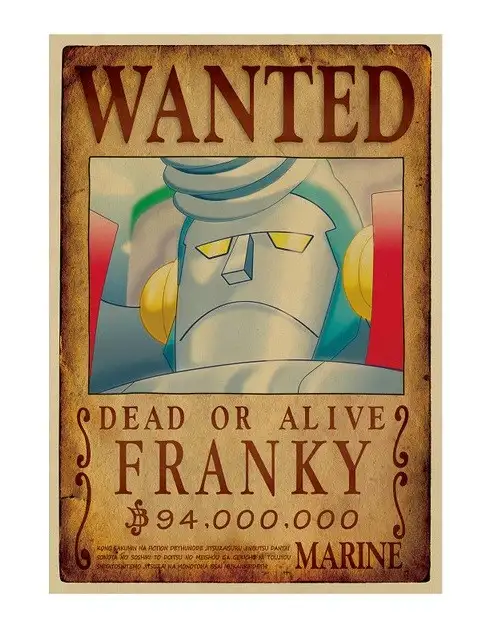 POSTER ONE PIECE WANTED FRANKY 52x38cm