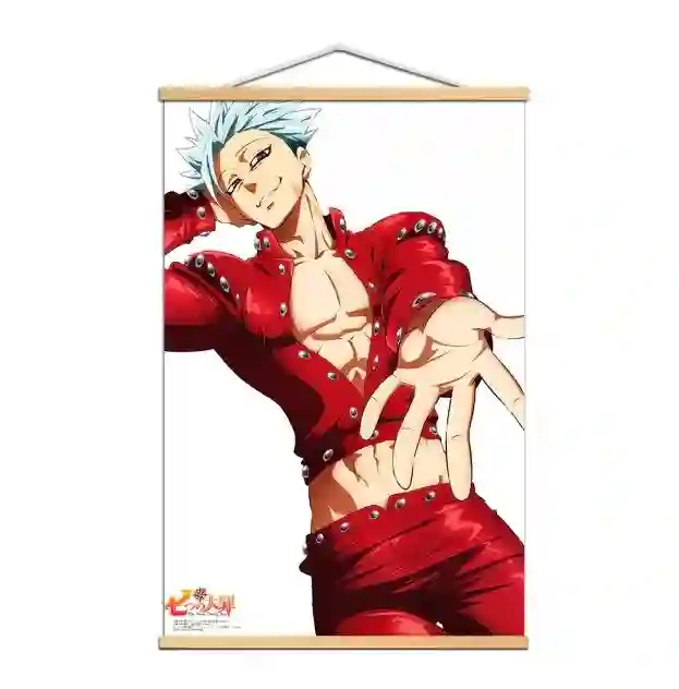 POSTER LIENZO NANATSU NO TAIZAI BAN CON MADERA 60x90m