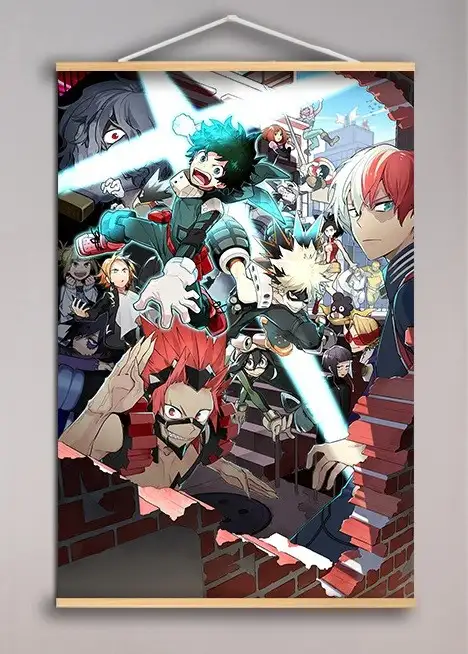 POSTER LIENZO MY HERO ACADEMIA GROUP1 CON MADERA 60x90cm