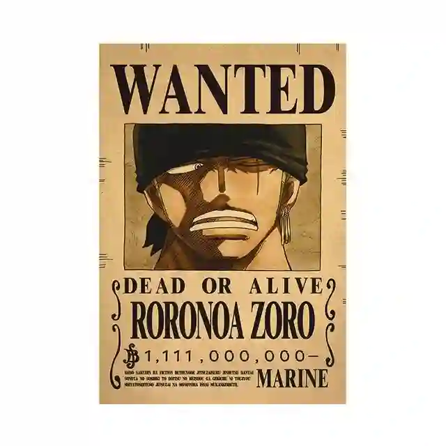 POSTER ONE PIECE WANTED ZORO 42x28.5cm