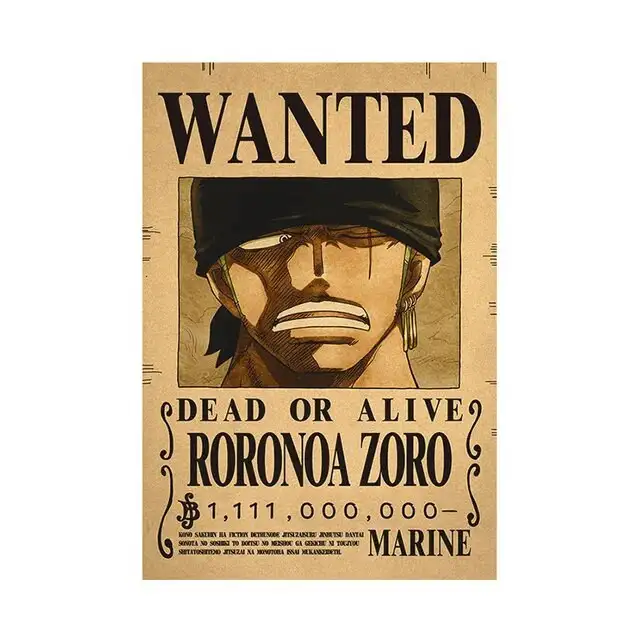 POSTER ONE PIECE WANTED ZORO 42x28.5cm