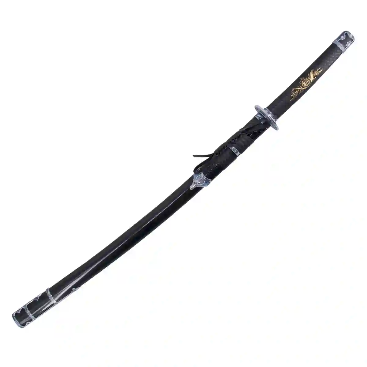 KATANA JAPONESA CON PIEL DE DRAGON NEGRA (ACERO SIN FILO) 102cm