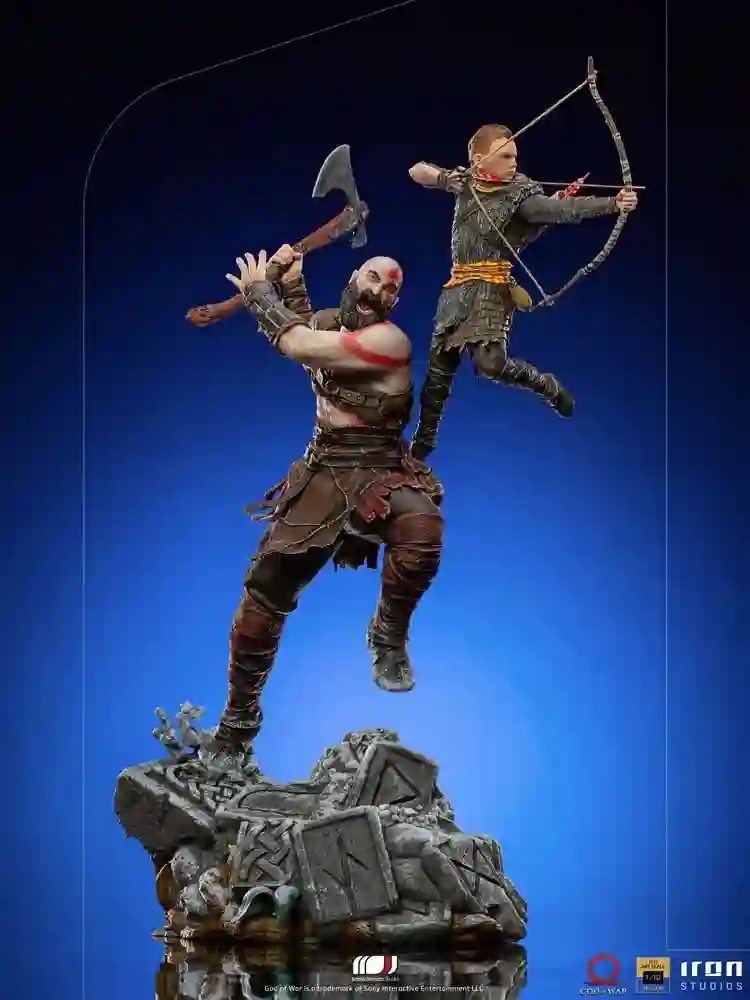 ESTATUA IRON STUDIOS GOD OF WAR KRATOS & ATREUS ART SCALE 1/10 35cm