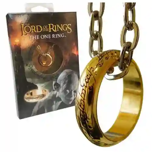 REPLICA OFICIAL ANILLO UNICO EL SEÑOR DE LOS ANILLOS BAÑADO EN ORO