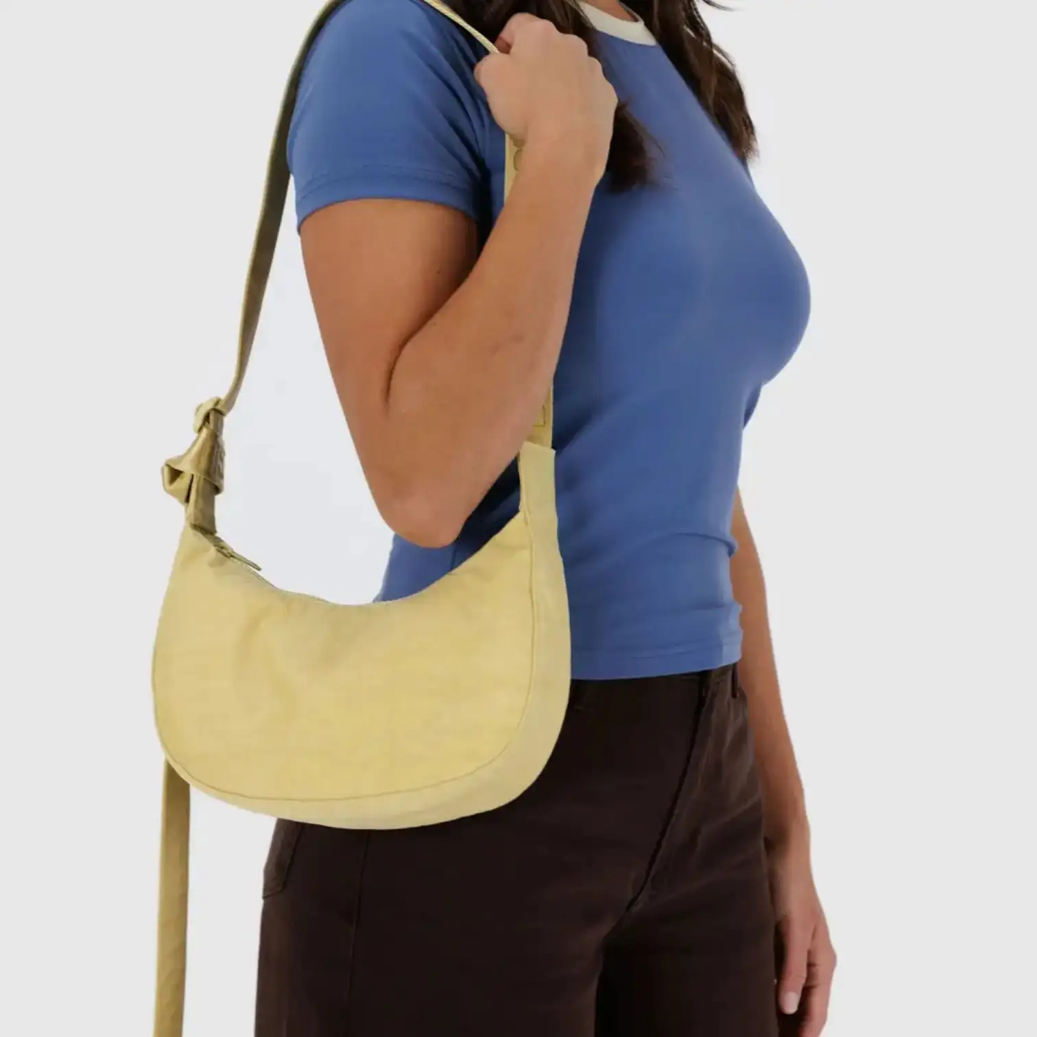Pequeña bolsa de nailon creciente - mantequilla - Imagen 3