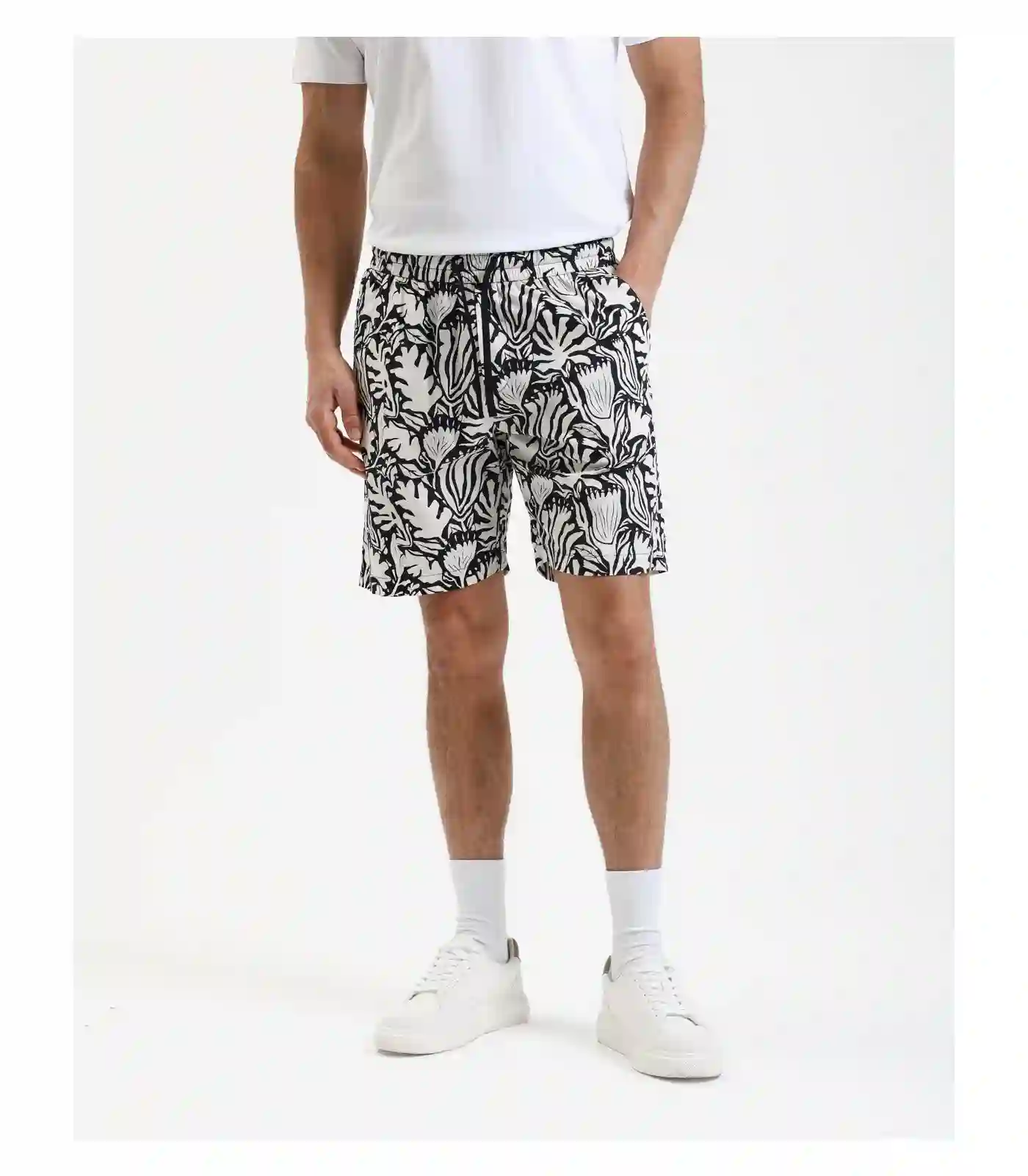 Black Printed Short