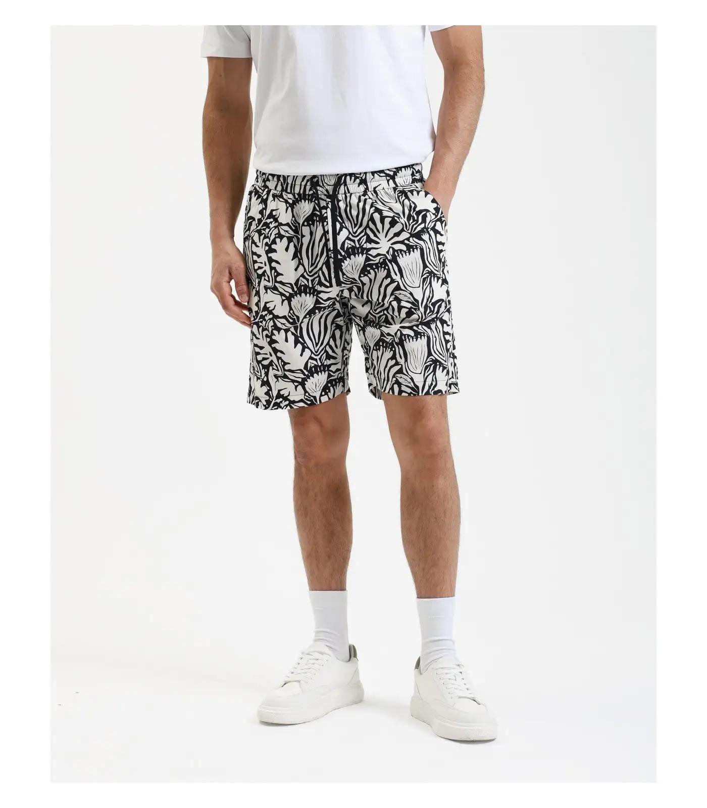 Black Printed Short